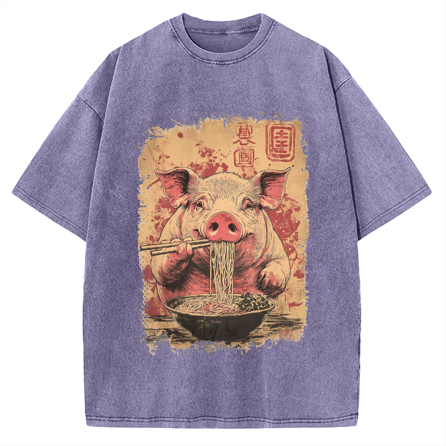 Ramen Piggy Vintage Washed T-shirt