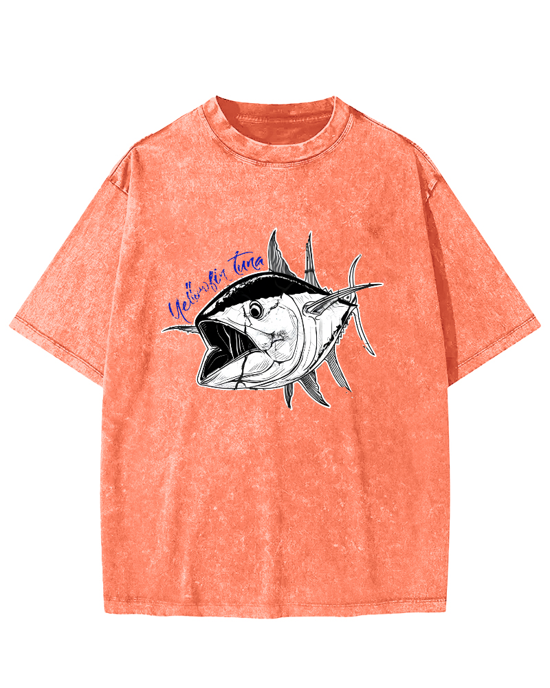Japanese Tuna Leisure Vintage Distressed T-shirt-Zazasy