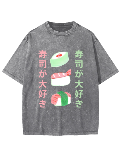 Delicious Sushi in Japan Vintage Washed T-shirt-Zazasy