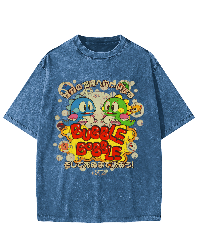 Monster Paradise Japanese Vintage Washed T-shirt-Zazasy