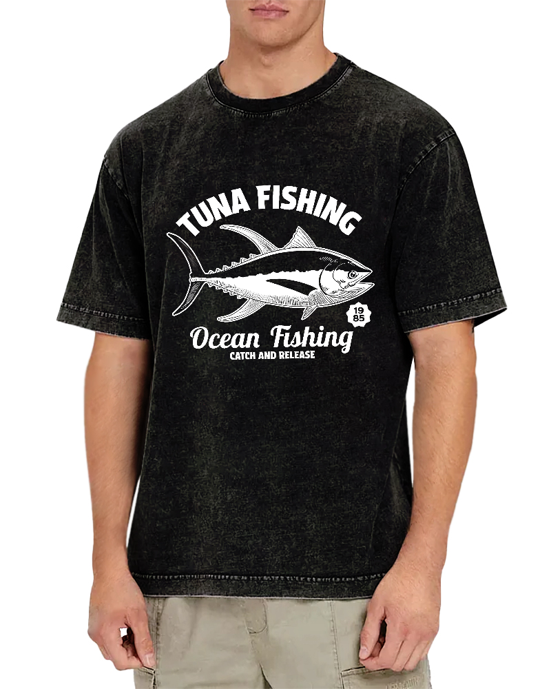 Tuna Japanese Washed T-shirt-Zazasy