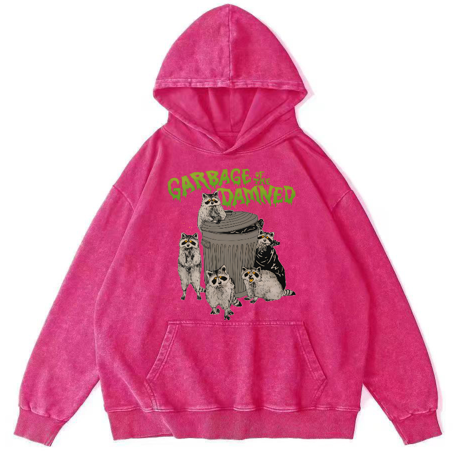 Cute Little Raccoon Vintage Distressed Hoodie-Zazasy
