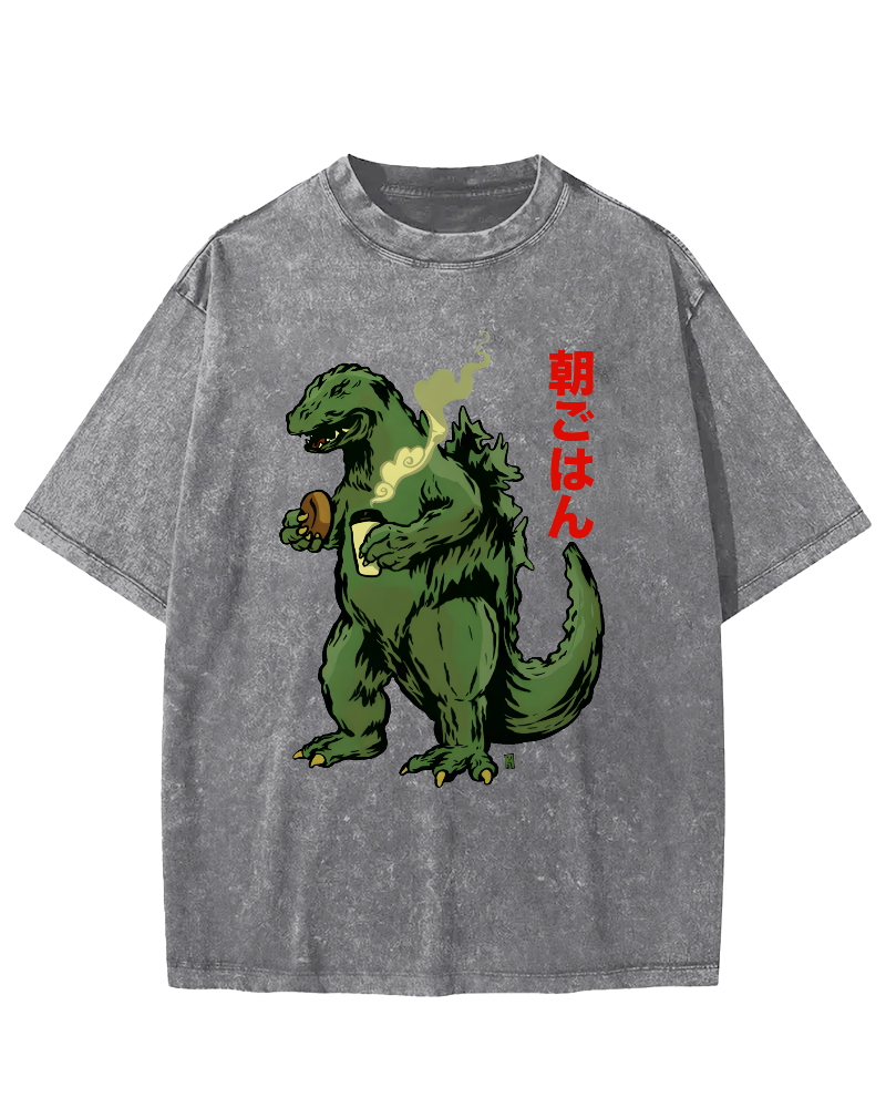 The Big Monster Eating Breakfast Vintage Distressed T-shirt