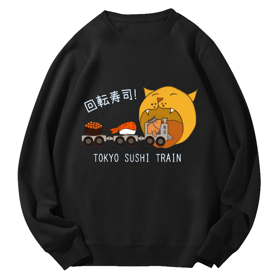 Tokyo Sushi Round Neck Sweatshirt-Zazasy