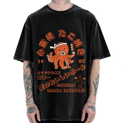 Osaka Shinsaibashi Takoyaki 1982 Vintage Washed T-shirt
