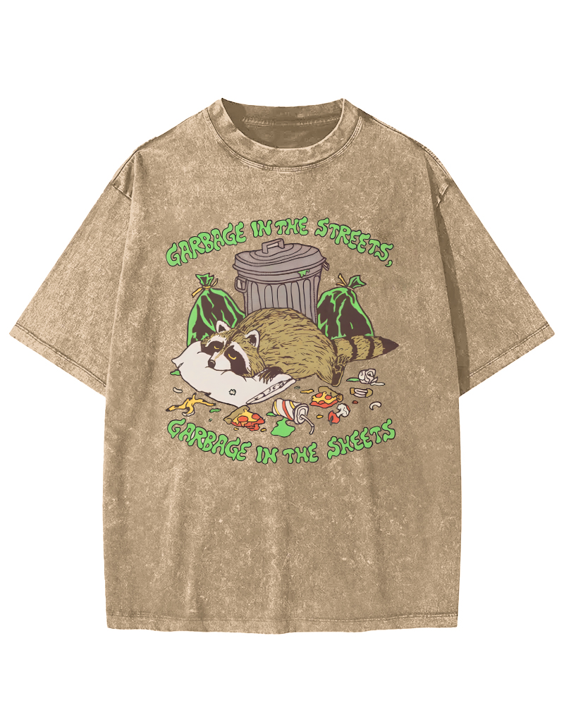 A raccoon That is Well Fed And Sleeping Vintage Distressed T-shirt-Zazasy