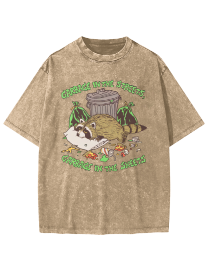 A raccoon That is Well Fed And Sleeping Vintage Distressed T-shirt-Zazasy
