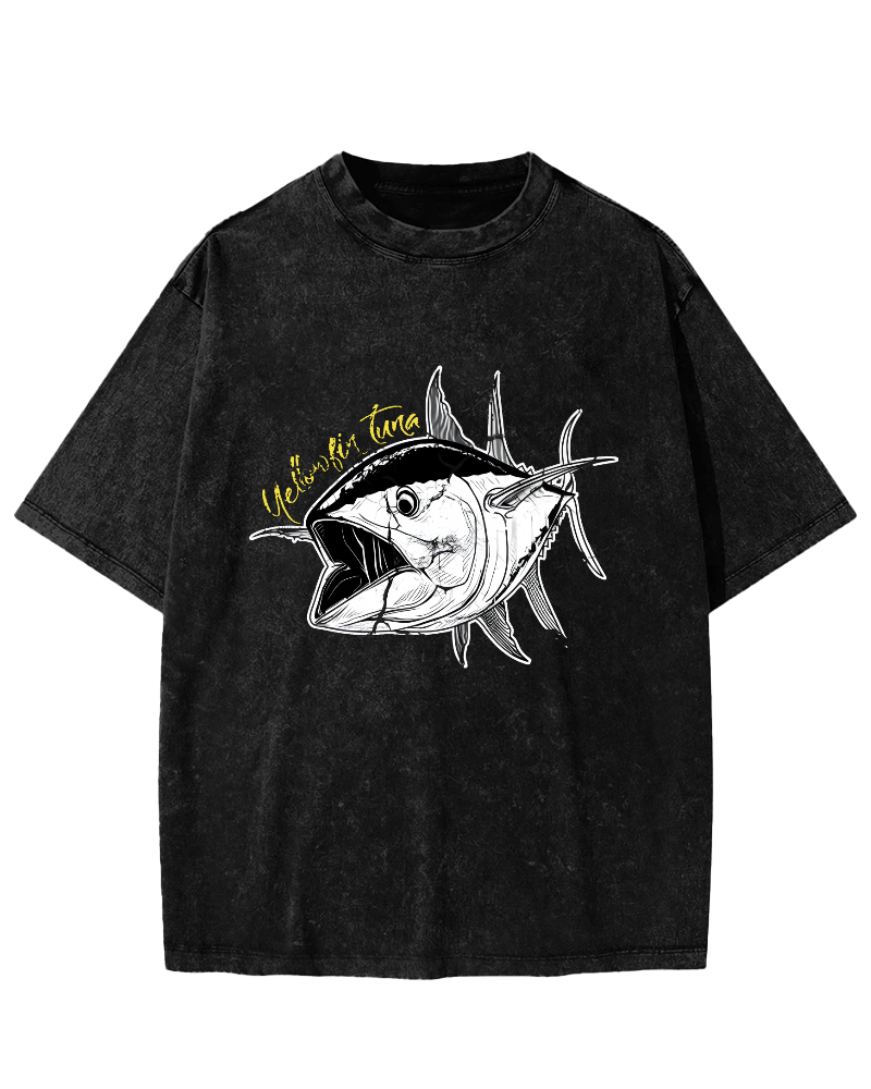 Japanese Tuna Leisure Vintage Distressed T-shirt-Zazasy