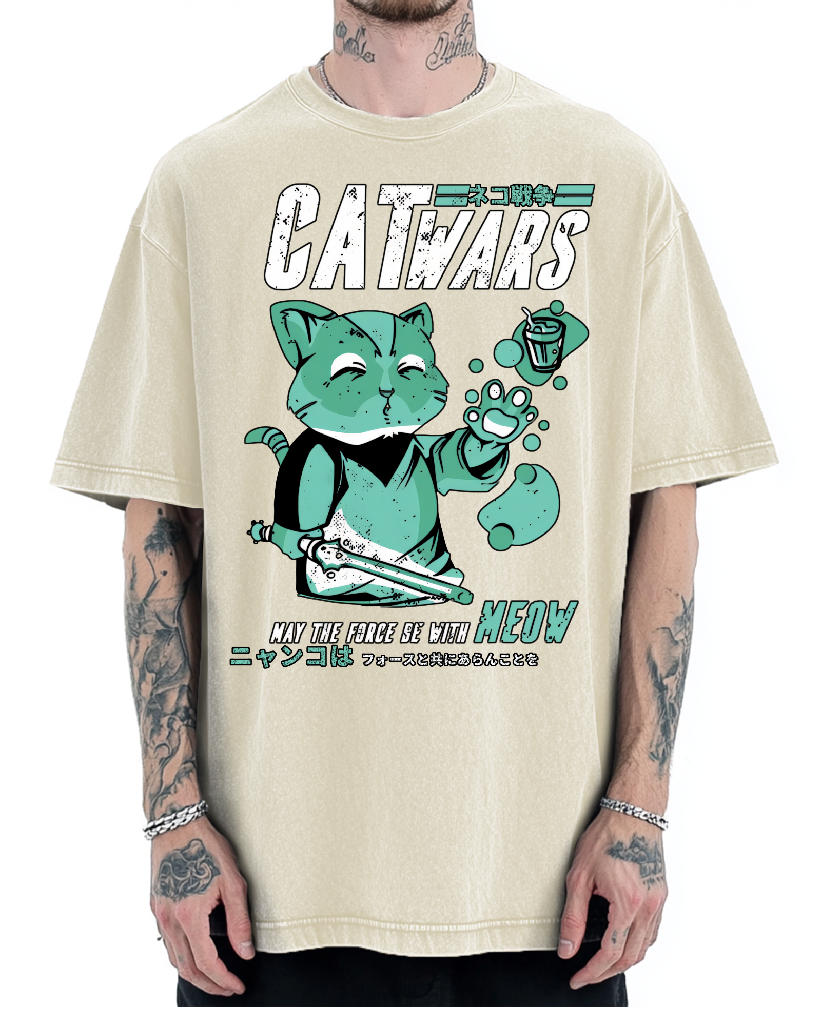 Cat Wars Vintage Washed T-shirt