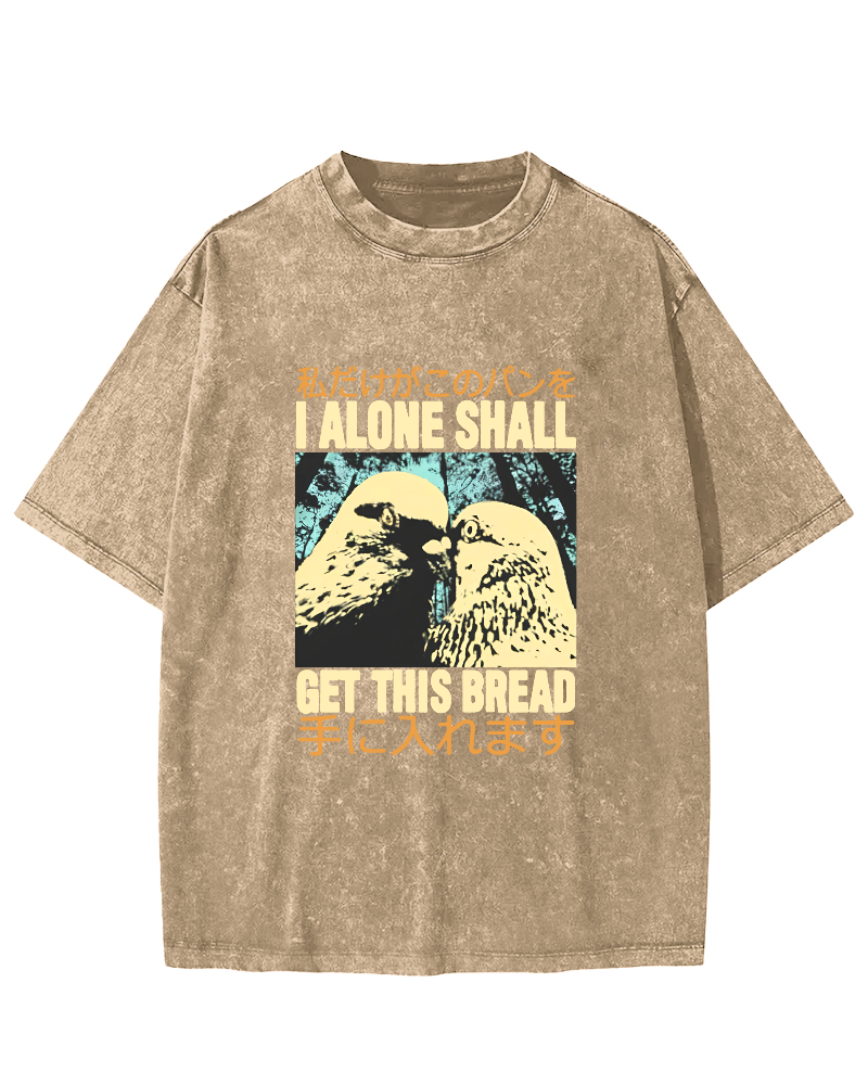 Vintage Dove Pattern Japanese Washed T-shirt-Zazasy