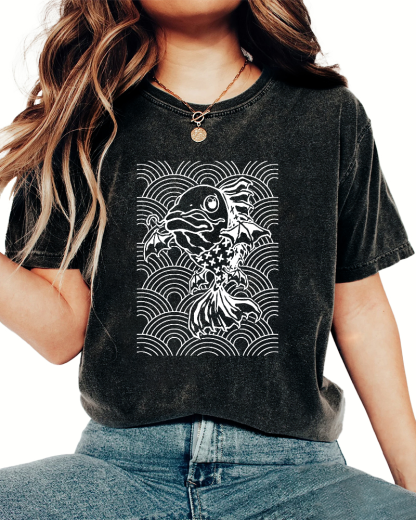 Japanese Carp Pattern Vintage Distressed T-shirt-Zazasy