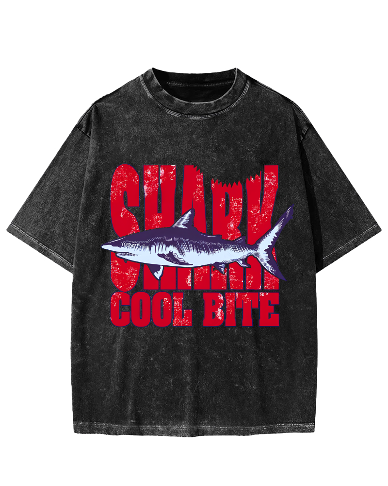 Shark Vintage Washed T-shirt-Zazasy