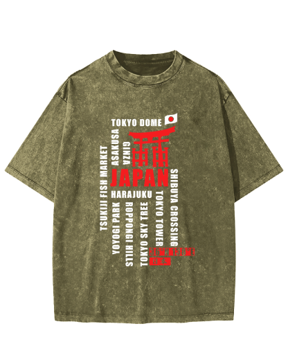 Tokyo, Japan Vintage Washed T-shirt-Zazasy