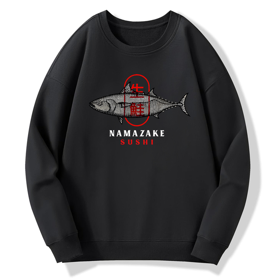Japanese Raw Salmon And Seafood Cotton Pullover Sweatshirt