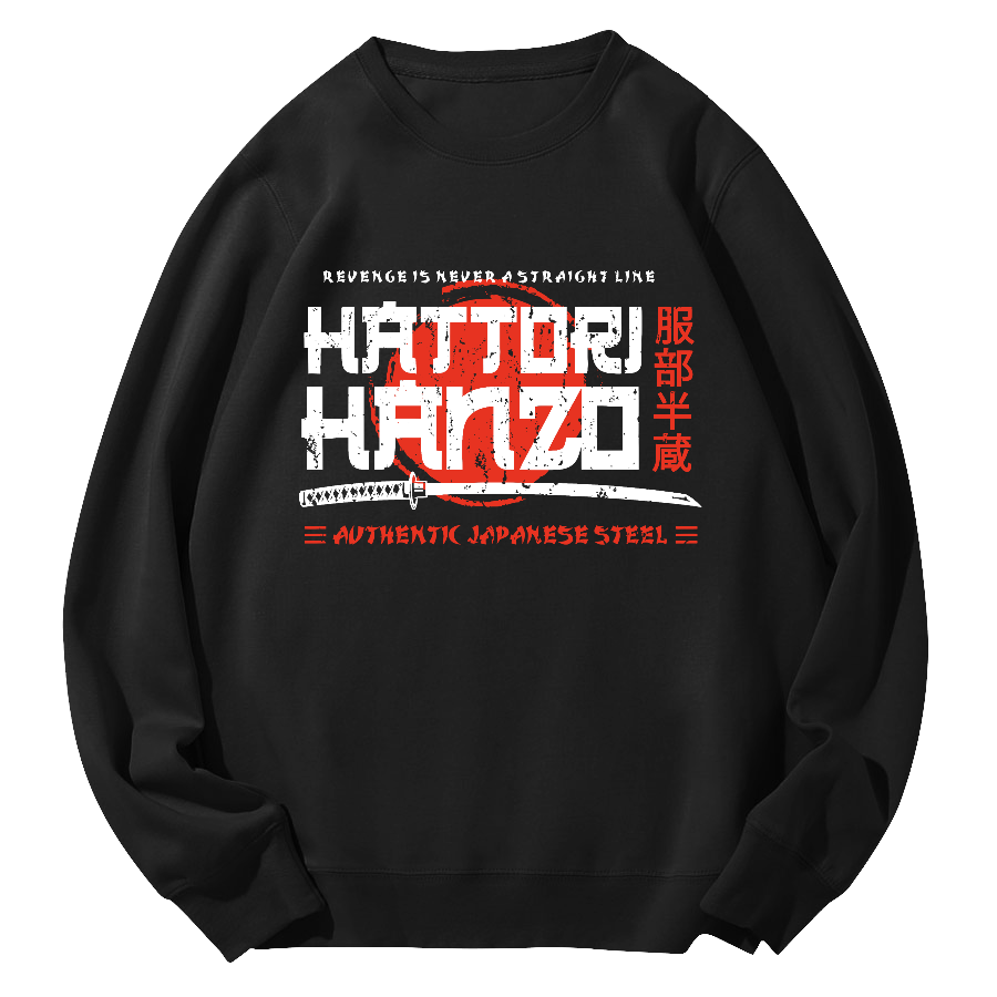 Hattori Hanzo Retro Round Neck Sweatshirt-Zazasy