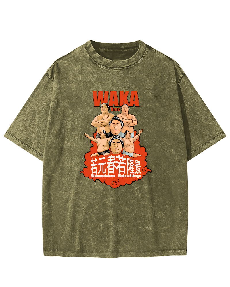 Japanese sumo wrestler Vintage Washed T-shirt