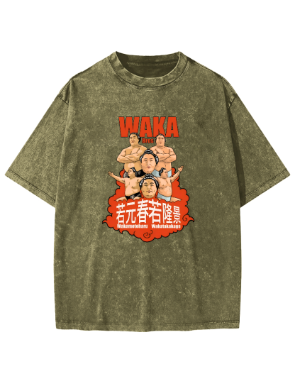 Japanese sumo wrestler Vintage Washed T-shirt