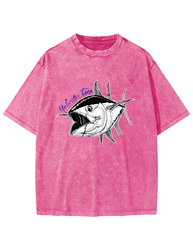 Japanese Tuna Leisure Vintage Distressed T-shirt-Zazasy