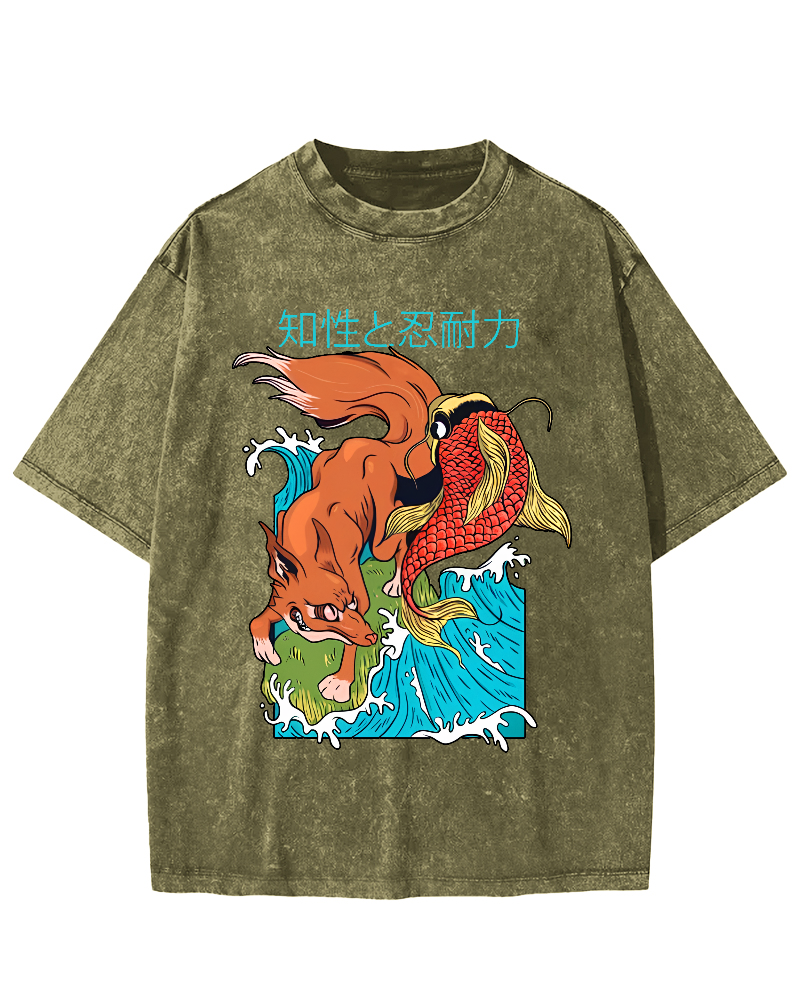 Intellectual Endurance Japanese Style Vintage Distressed T-shirt-Zazasy