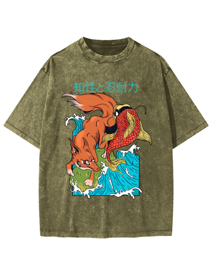 Intellectual Endurance Japanese Style Vintage Distressed T-shirt-Zazasy