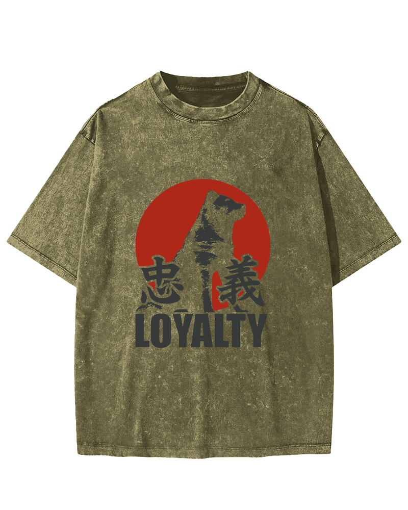 Japanese Animal Patterns Vintage Distressed T-shirt-Zazasy
