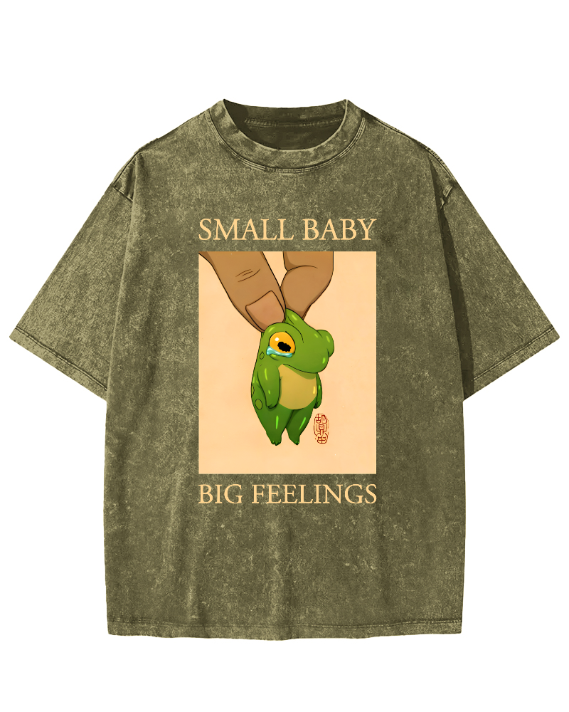 SAMLL BABY BIG FEELINGS  Vintage Washed T-shirt