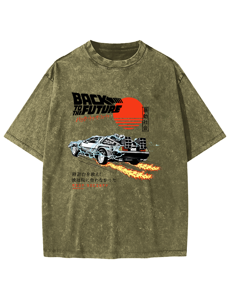 Riot Society Motorcycle Japanese Style Vintage Washed T-shirt