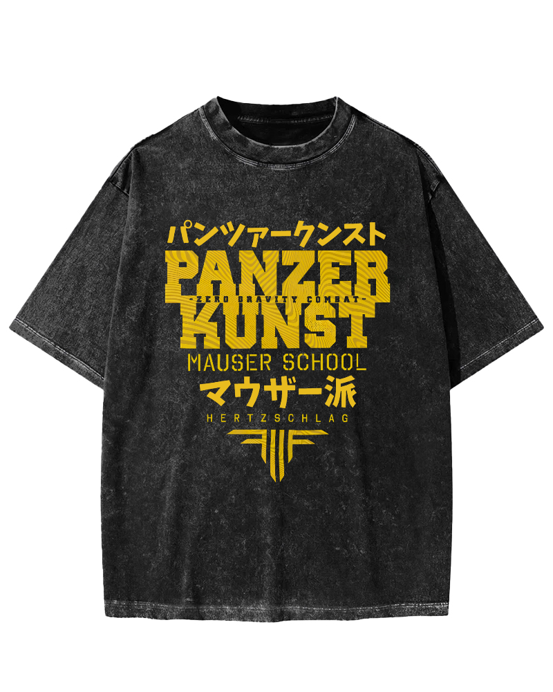 Panzer Kunst Vintage Washed T-shirt-Zazasy