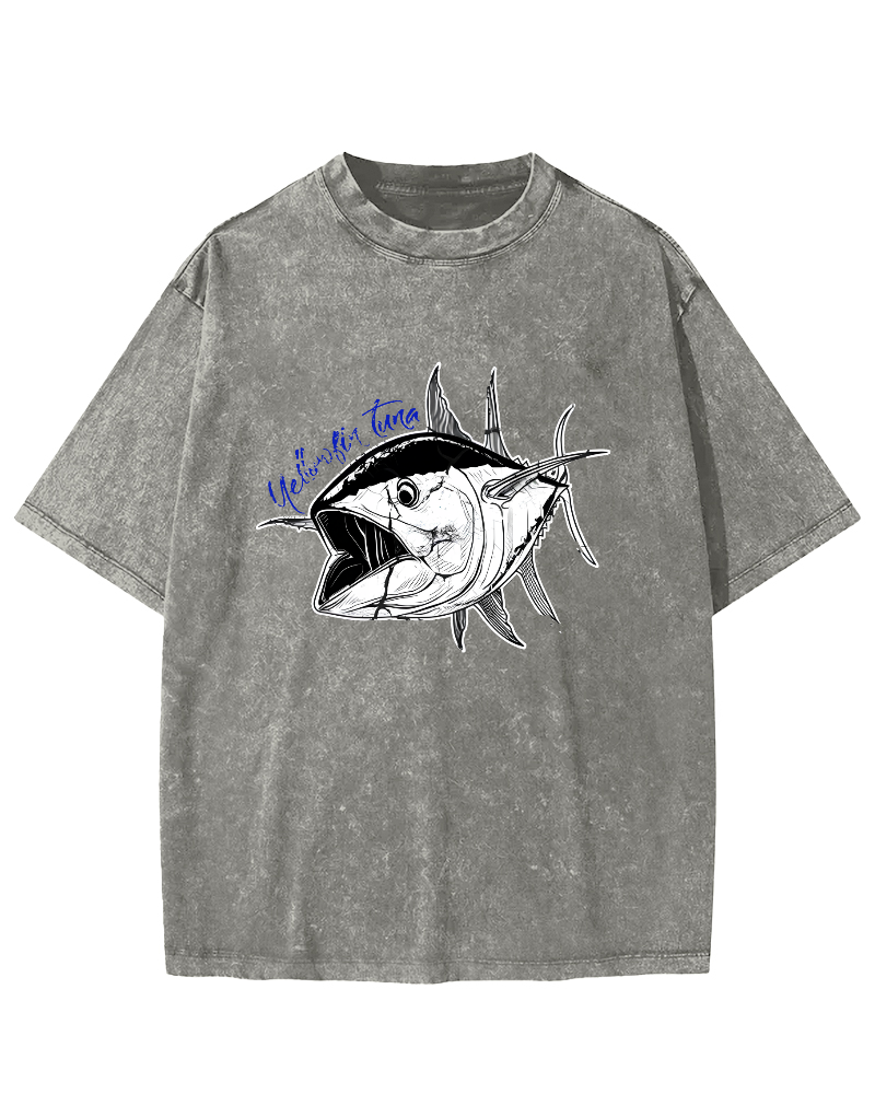 Japanese Tuna Leisure Vintage Distressed T-shirt-Zazasy