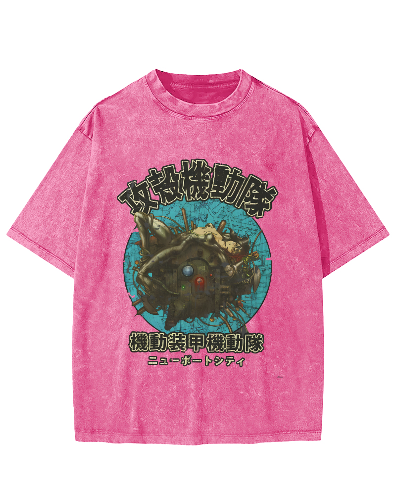 Japanese Armored Mechanical Team Vintage Distressed T-shirt-Zazasy