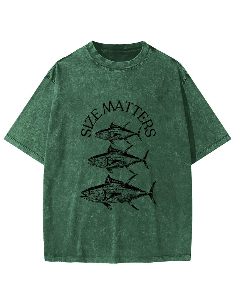 Japanese Sea Fish Pattern Vintage Distressed T-shirt-Zazasy