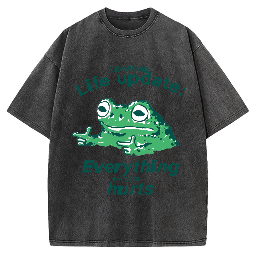 Life Update Harts Frog Vintage Washed T-shirt