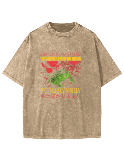 The Horrors Japanese Frog Washed T-Shirt-Zazasy