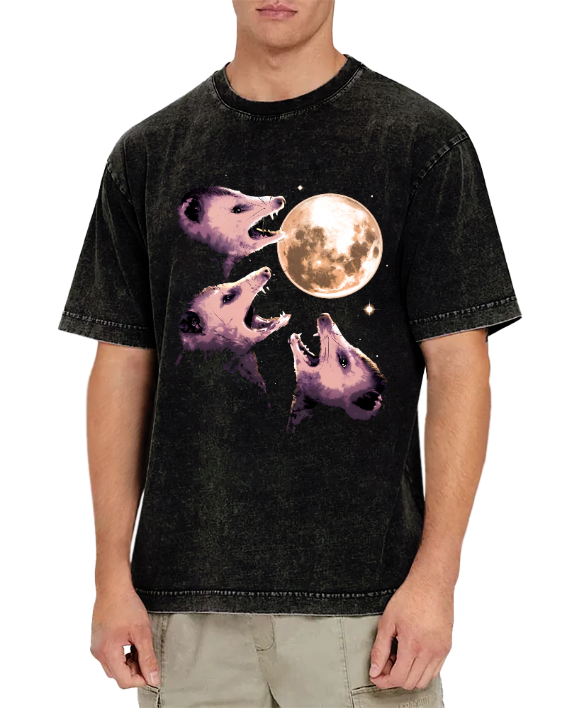 The Mouse Under The Night Vintage Distressed T-shirt-Zazasy