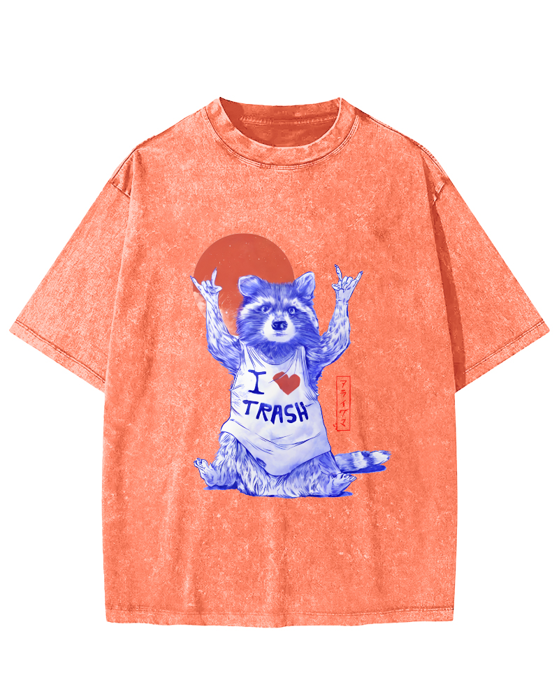 I Love Trash Vintage Distressed T-shirt-Zazasy