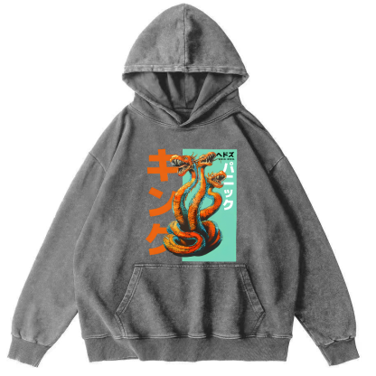 Queen Hydra Monster  Vintage Washed Hoodie-Zazasy