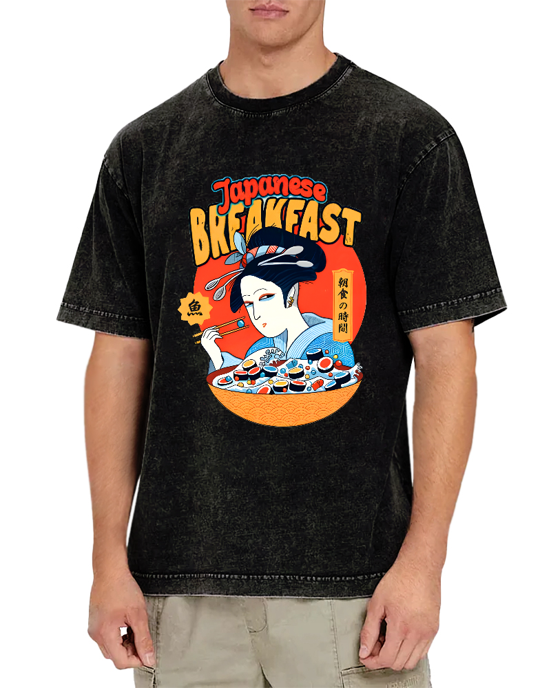 Retro Cartoon Japanese Style Vintage Distressed T-shirt-Zazasy