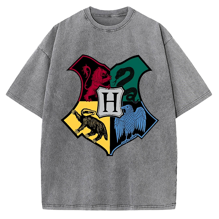 Animal Heraldry Shield Vintage Washed T-shirt