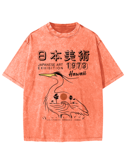 Japanese art Vintage Washed T-shirt-Zazasy