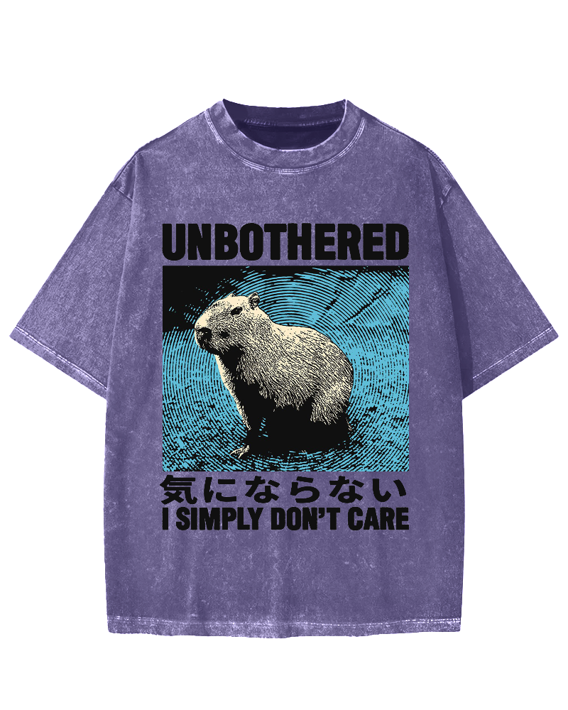Unbothered Capybara Vintage Washed T-shirt