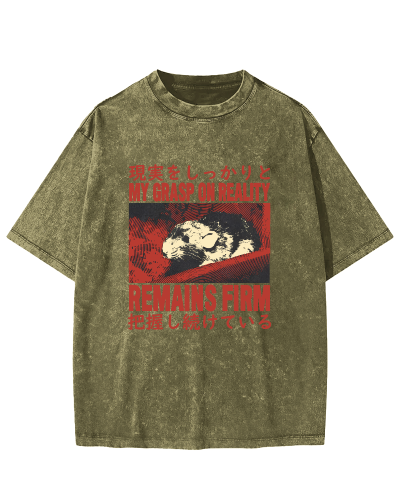 Retro Mouse Japanese Style Vintage Distressed T-shirt-Zazasy