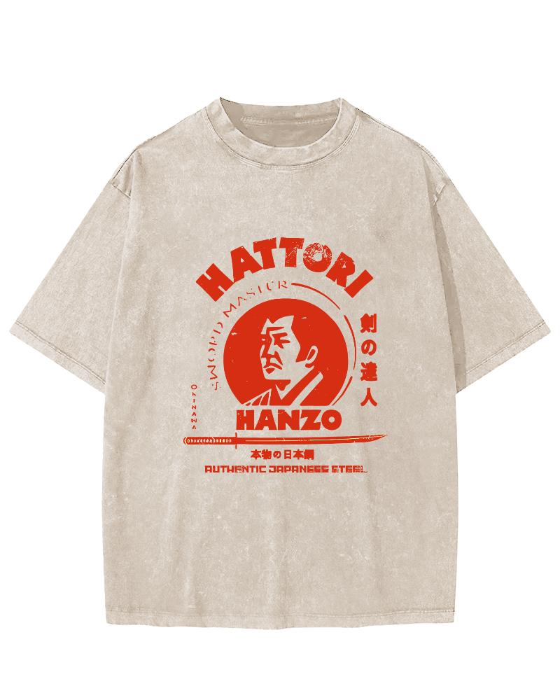 Hattori Hanzo Vintage Washed T-shirt-Zazasy