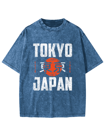 Tokyo Script in Japan Vintage Distressed T-shirt-Zazasy