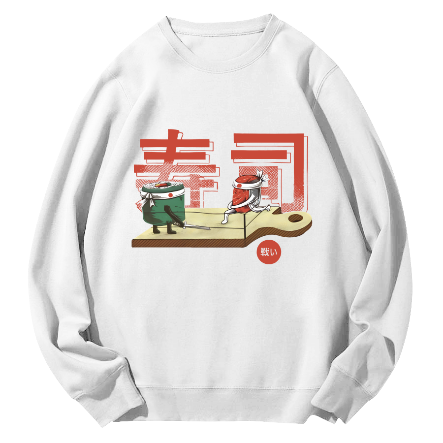 Japanese Sushi Round Neck Sweatshirt-Zazasy