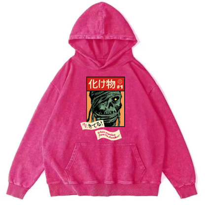 Monster Japanese Vintage Washed Hoodie-Zazasy