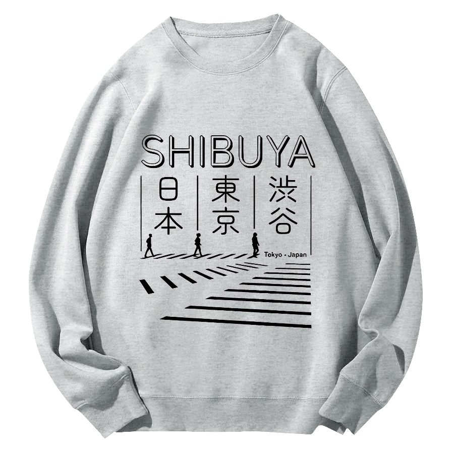Shibuya Round Neck Sweatshirt-Zazasy