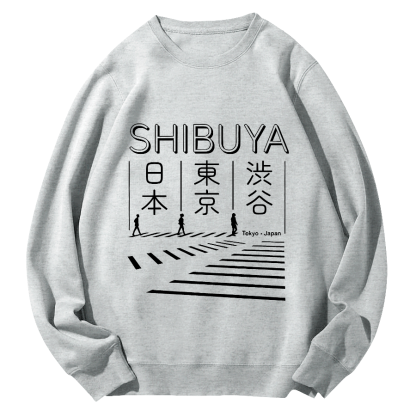 Shibuya Round Neck Sweatshirt-Zazasy
