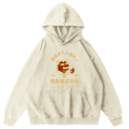 Monsters in Society Vintage Washed Hoodie-Zazasy