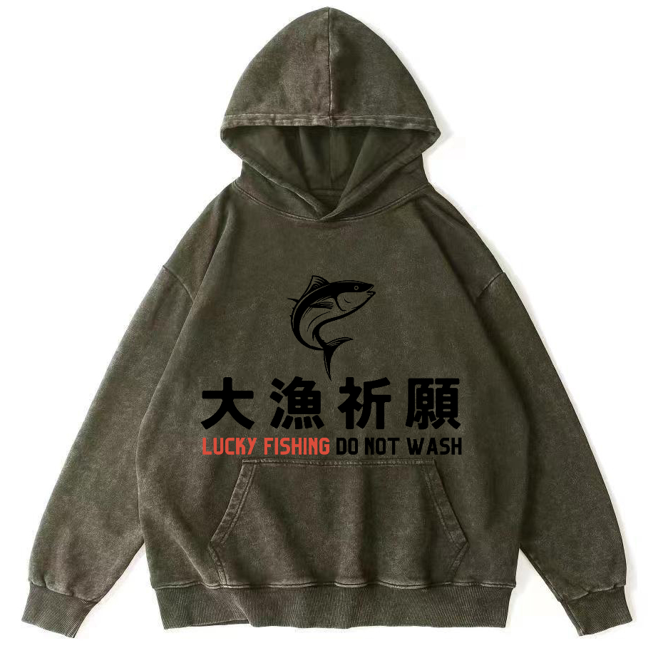 LUCKY FING DO NOT WASH  Vintage Distressed Hoodie-Zazasy