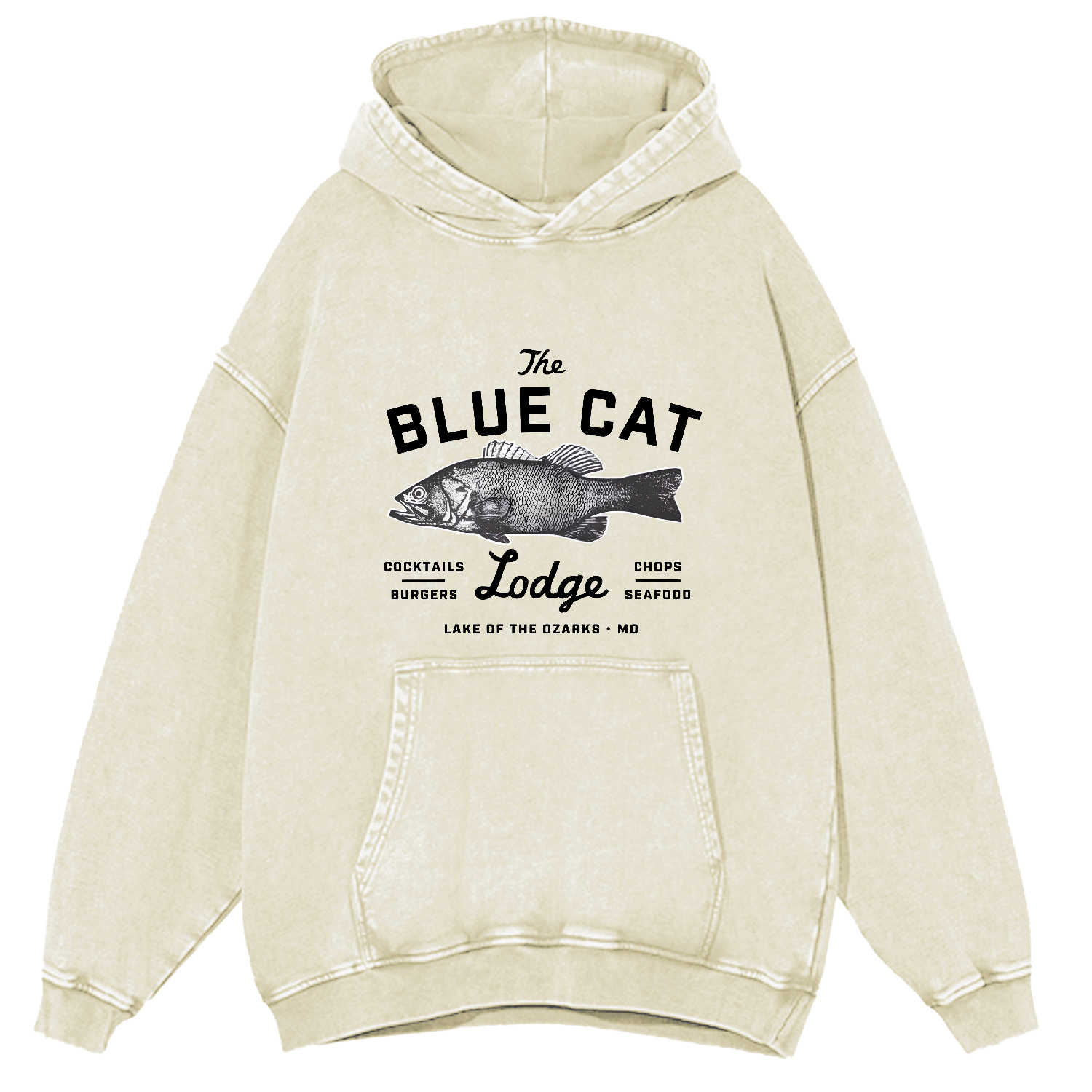 Japanese Seafood Market Pattern Vintage Distressed Hoodie-Zazasy